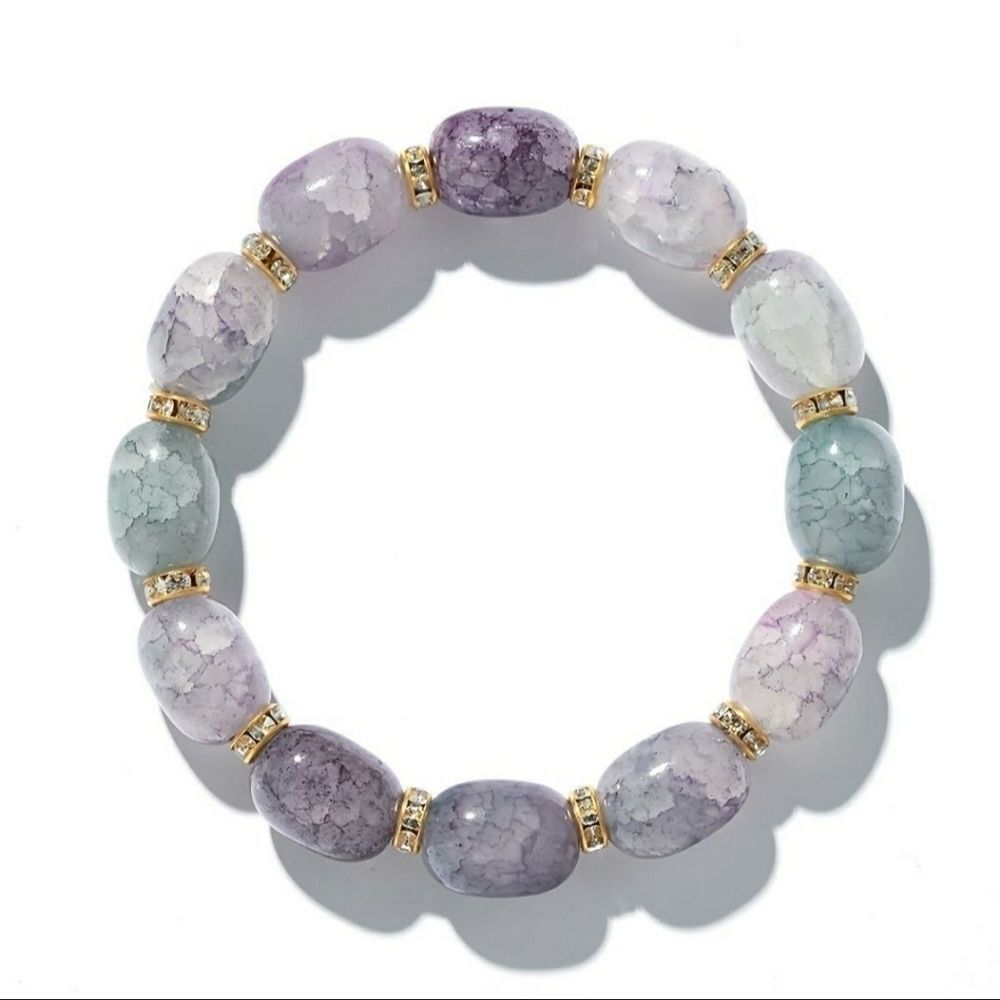 Soft Pastel Chunky Boho Stone Bracelet NIP
